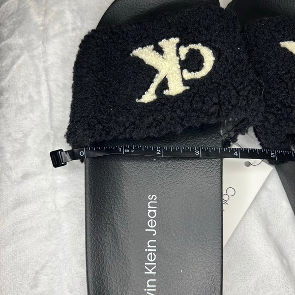 Men\'s Black Calvin Klein Slides w/ Sherpa Fur main image 10